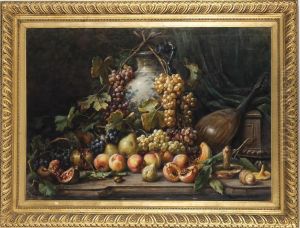 Natura Morta Con Frutta E Funghi by Giuseppe Falchetti