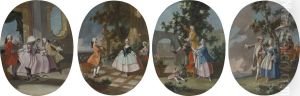Fetes Galantes: A Set Of Four by Filippo Falciatore