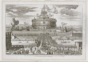 Vedvta Del Castello, E Ponte Sant'angelo by Giovan Battista Falda