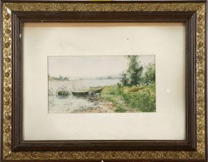 Insjolandskap Med Strandad Eka by Hjalmar Falk