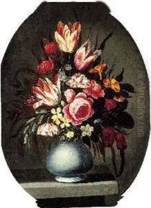 Bouquet De Fleurs Sur Un Entablement by Jeremias Falk