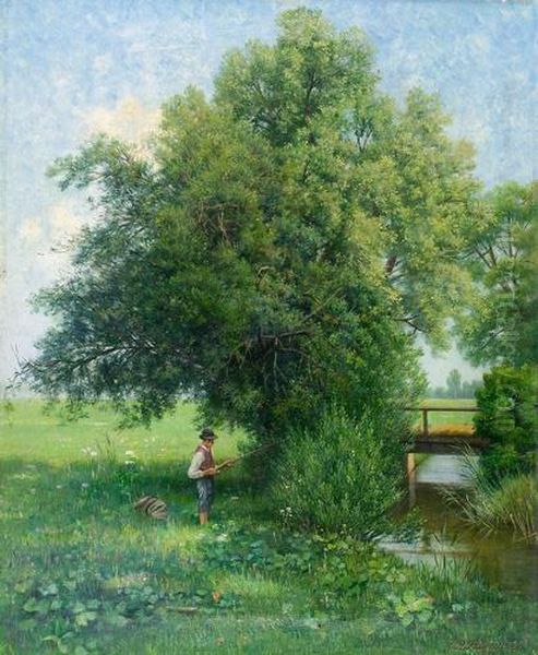 Bachpartie Mit Jungem Angler. - view 1