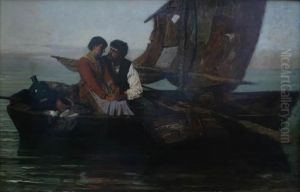 Scena Romantyczna, 1885 R. by Georg Richard Falkenberg