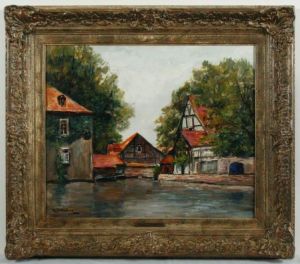 Fachwerkhauser Am Kanal by Richard Falkenberg