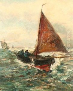 Segler Aufbewegter See by Richard Falkenberg