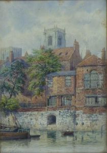 Buildings Near The Old Guildhall York by George Fall