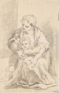 Une Femme Avec Un Enfant by Pietro Fancelli