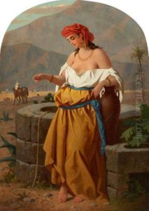 Woman By The Well by Enrico Fanfani