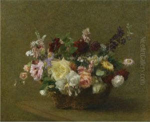Panier De Fleurs Diverses by Victoria Dubourg