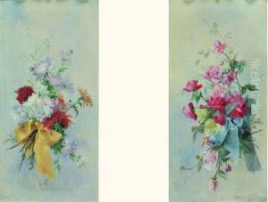 Bouquet De Roses - Bouquet De Marguerites, 1897 by Emma Fanty-Lescure