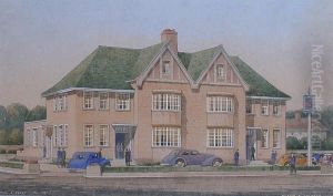An Architectural Drawing, The Exterior Of An Inn, Designed By Wilburn And Atkinson by Cyril Arthur Farey