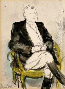 Study Ofa Gentleman Seated Full Length by Pierre Farge