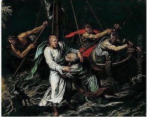 Christ Walking On The Waves by Orazio Farinati