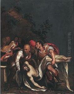 The Entombment by Orazio Farinati
