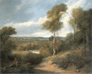 View Taken From The Grounds At Bromley Hill, Kent by Lady Amelia,nee Hume Farnborough
