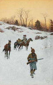 Checking The Trail by Henry Farny