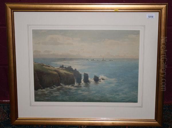 Sea Breaking Againstrocky Shore - view 1