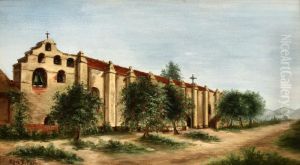 Pepper Trees Before San Gabriel Mission