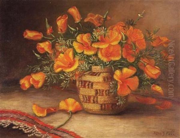 California Poppies Inan Indian Basket - view 1