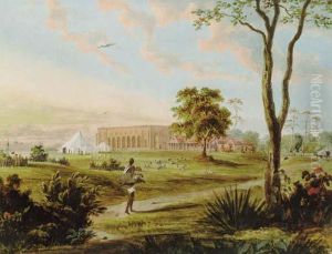 View Of A Military Encampment, Probably Barrackpore, Calcutta