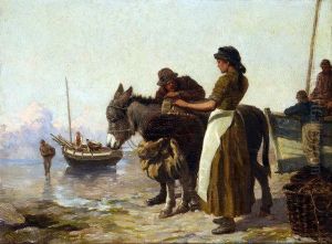 Yorkshire Coast Scene, Huntriss Row, Scarborough by Robert Farren