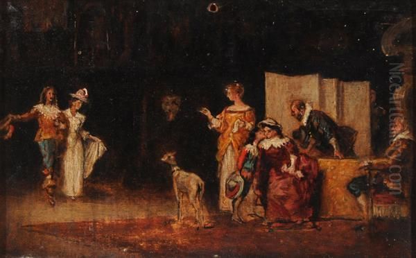 Scena D'interno Con Figure In Costume - view 1