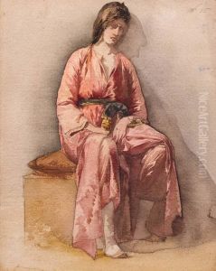 Donna In Rosa by Federico Faruffini