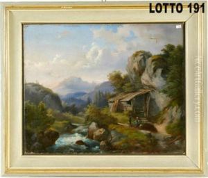 Paesaggio Con Figure by Gaetano Fasanotti