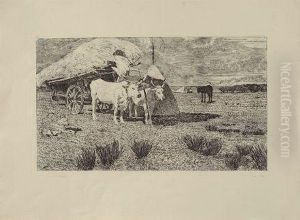 Bovi Al Carro (maremma) by Giovanni Fattori