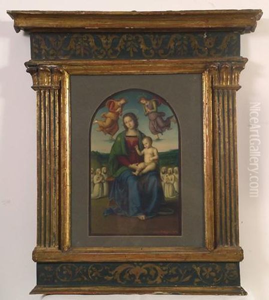 Madonna In Trono Col Bambino. Da Perugino. - view 1