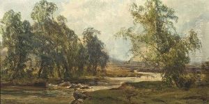 River Landscape With Cattle by John Faulkner