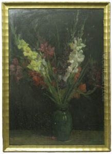 Gladiolen In Einem Krug by Amandus Faure