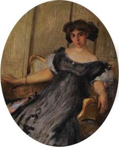 Jeune Elegante Assise Dans Un Fauteuil,1907