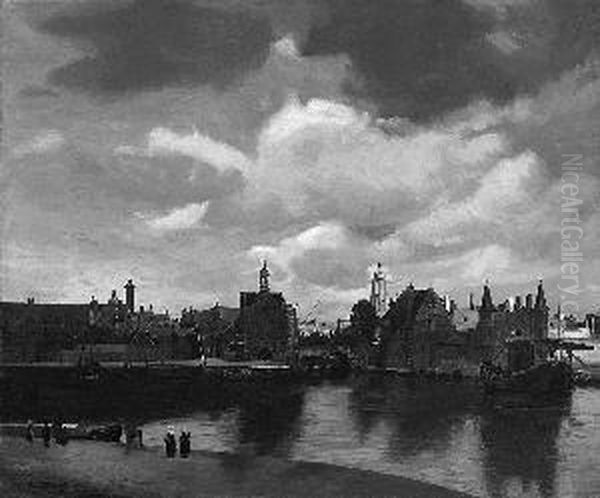 "ansicht Von Delft". Kopie Nach
Vermeer . Sign. Ol Auf Lwd. Doubliert. 97 X
116 Cm - view 1