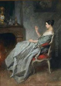 By The Fireplace by Jean-Baptiste Fauvelet