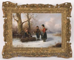 Children Gathering Faggots by Robert Favelle