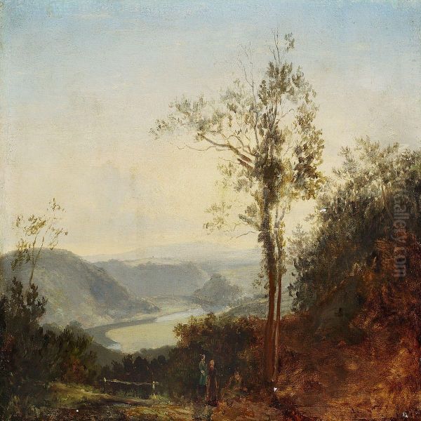 Hilly Landscape With A River In The Valley - view 1
