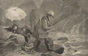 Kunstnerne Fisker Iregnvaer by Thomas Fearnley
