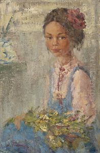 Portrait Of A Young Woman by Nicolai Ivanovich Fechin