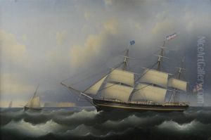 Frigate Athens, Bearing Us Flag by Carl Fedeler