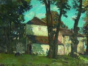 Schafer Mit Seiner Herde by Friedrich Fehr