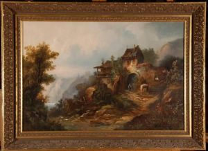 Continental Alpine Landscape by O. Fehrmann
