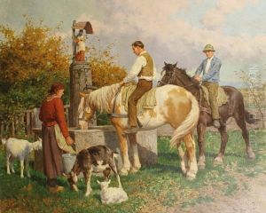 At The Fountain by Karl Feiertag