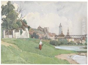 A View Towards Stein/ Donau by Gustav Feith
