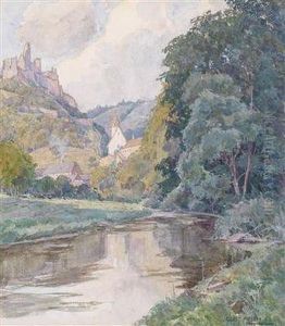 A View Of Senftenberg by Gustav Feith