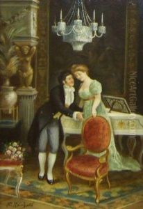 Interior Scene With Romantic Couple by Reinhold Felderhoff