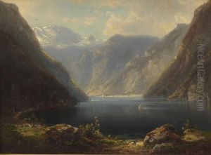 Blick Auf Den Konigssee by Ferdinand Feldhutter
