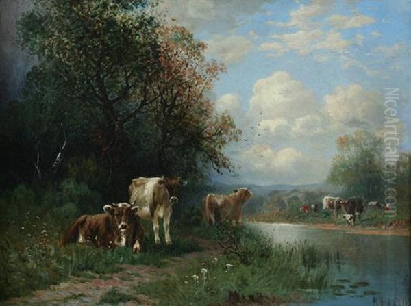 Cows At Creek - view 1
