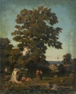 Scene Mythologique. by Theodore Caruelle d' Aligny