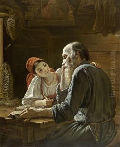 Young Lady With Older Gentleman At Atable